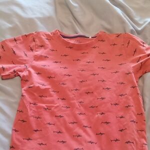 Shark Print Kids T-Shirt - Coral
